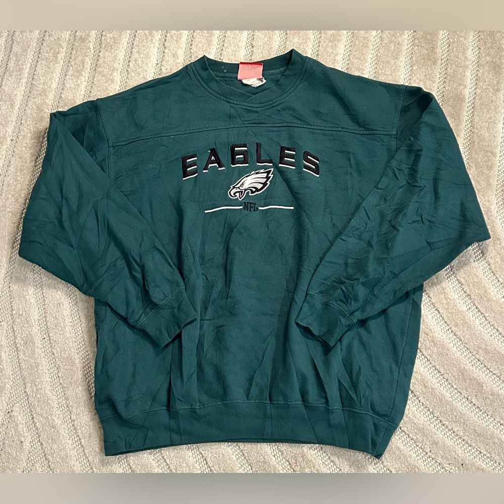 Vintage NFL Philadelphia Eagles Football Crewneck Pullover Sweatshirt - XL